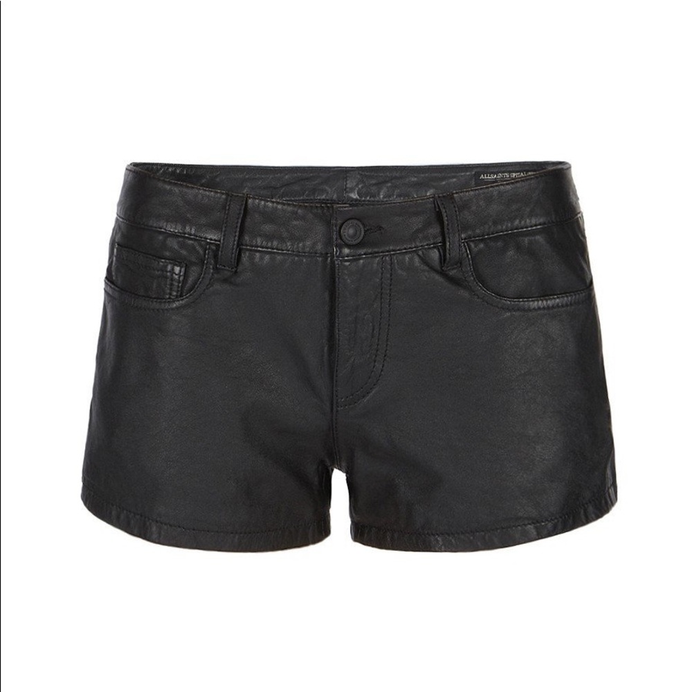 Allsaints Perry Leather Shorts | Size 27